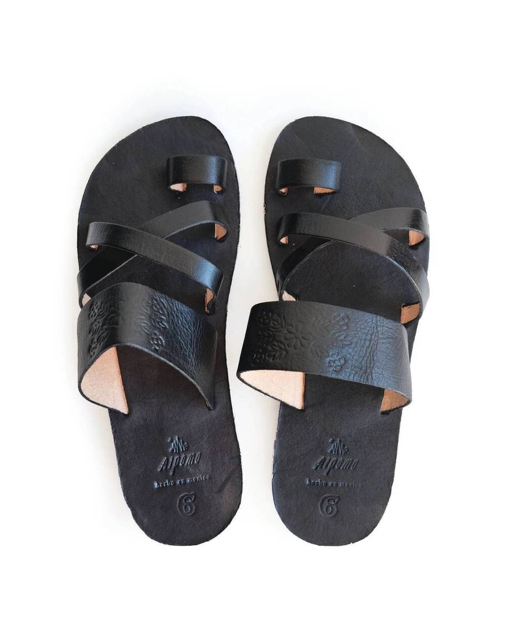 NEW CAMINITO women's sandalia leather sandals in black